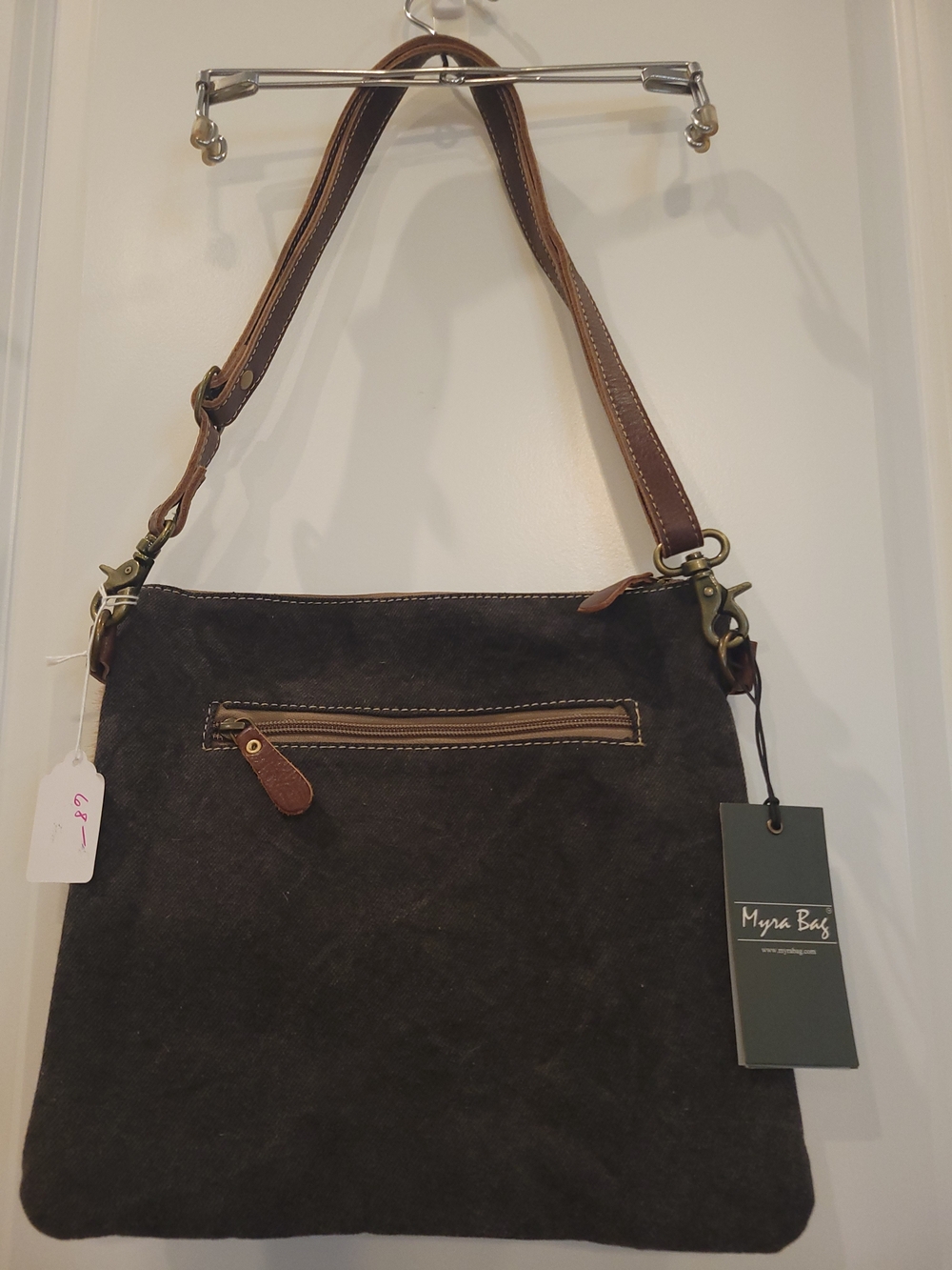Myra Bag Tan and White Cowhide Aztec Shoulder Bag - Picture 2 of 4